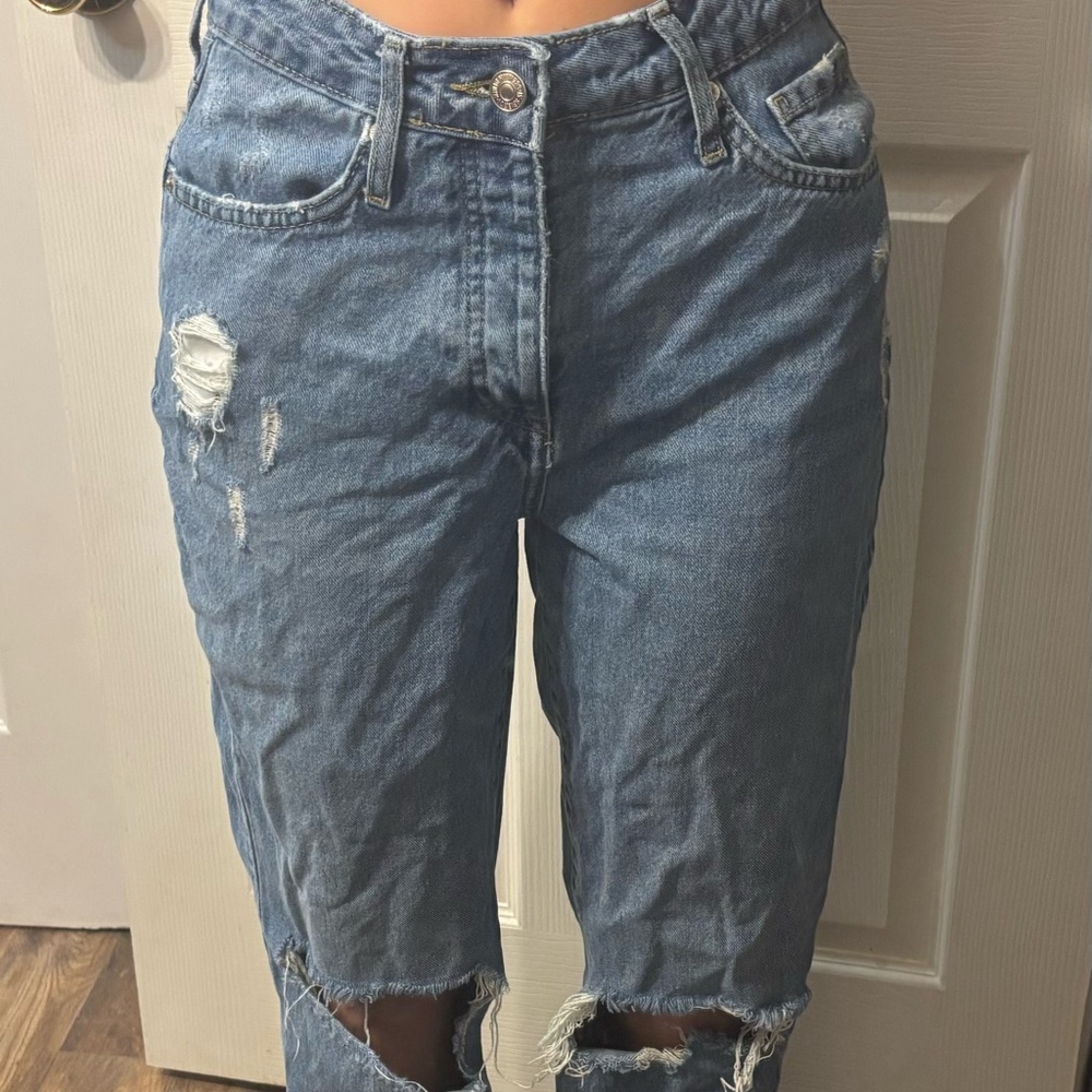 Forever 21 Blue Straight-Leg Jeans
